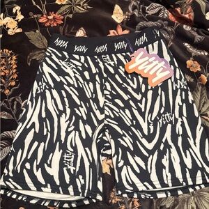 Yitty Black & White Zebra Print Shaping High Waist Shorts